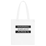 WARNING ARIES TOTE BAG