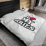 I LOVE MY ARIES VELVETEEN PLUSH BLANKET
