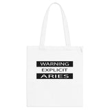 WARNING ARIES TOTE BAG