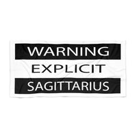 WARNING SAGITTARIUS BEACH TOWEL