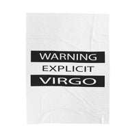 WARNING VIRGO VELVETEEN PLUSH BLANKET