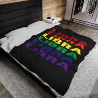 LIBRA RAINBOW VELVETEEN PLUSH BLANKET