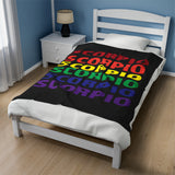 SCORPIO RAINBOW VELVETEEN PLUSH BLANKET