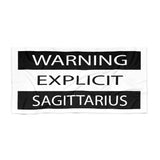 WARNING SAGITTARIUS BEACH TOWEL