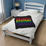 GEMINI RAINBOW VELVETEEN PLUSH BLANKET