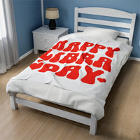 HAPPY LIBRA DAY VELVETEEN PLUSH BLANKET