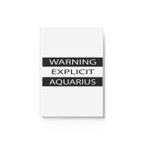 WARNING EXPLICIT AQUARIUS HARD BACKED JOURNAL
